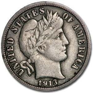 1913 Barber Dime VF 1913 Barber Dime VF