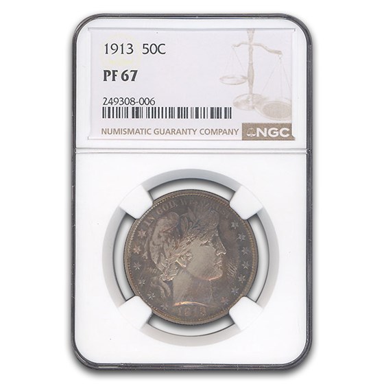 1913 Barber Half Dollar PF-67 NGC