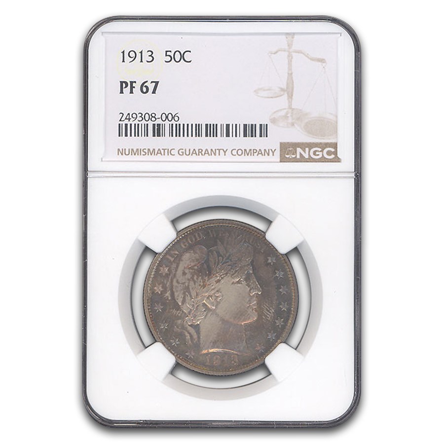1913 Barber Half Dollar PF-67 NGC
