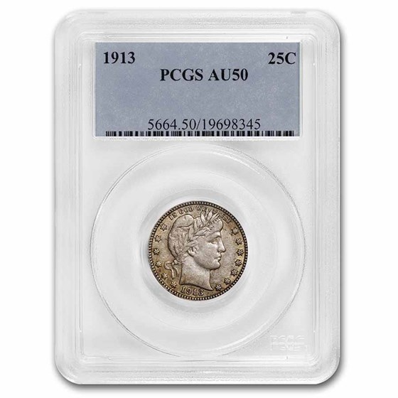 1913 Barber Quarter AU-50 PCGS 1913 Barber Quarter AU-50 PCGS