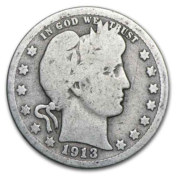1913 Barber Quarter Good 1913 Barber Quarter Good