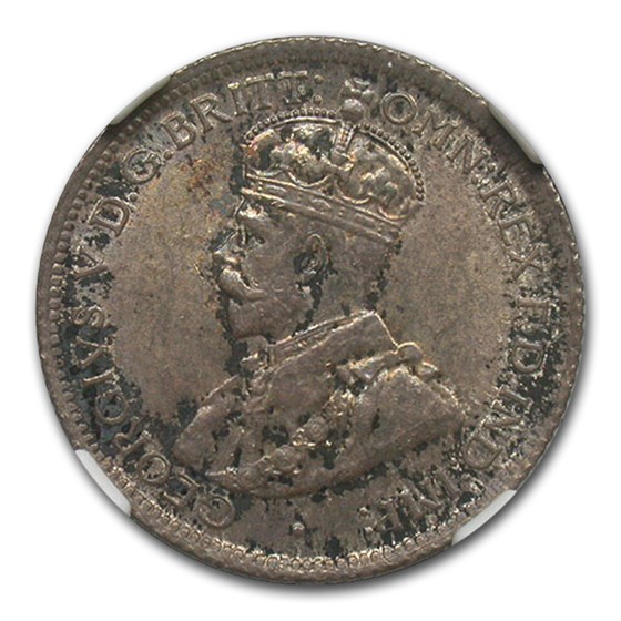 1913 British West Africa Silver 6 Pence George V MS-63 NGC 1913 British West Africa Silver 6 Pence George V MS-63 NGC