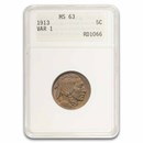 1913 Buffalo Nickel Type-I MS-63 ANACS (Gen 1 Holder)