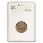 1913 Buffalo Nickel Type-I MS-63 ANACS (Gen 1 Holder)