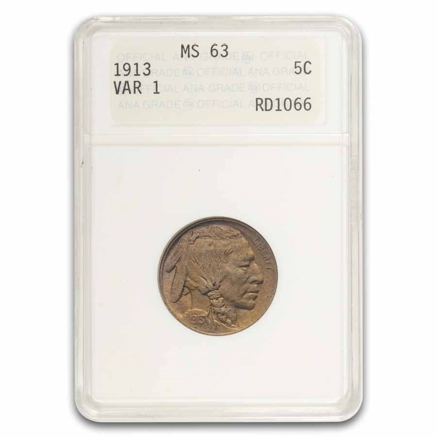 1913 Buffalo Nickel Type-I MS-63 ANACS (Gen 1 Holder)