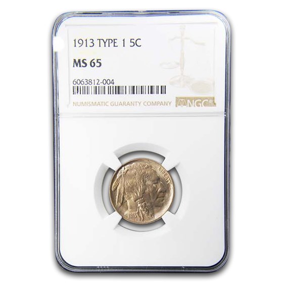 1913 Buffalo Nickel Type-I MS-65 NGC 1913 Buffalo Nickel Type-I MS-65 NGC