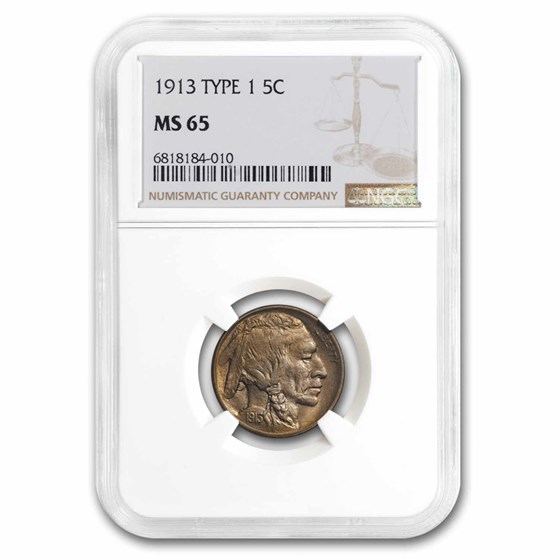 1913 Buffalo Nickel Type-I MS-65 NGC 1913 Buffalo Nickel Type-I MS-65 NGC