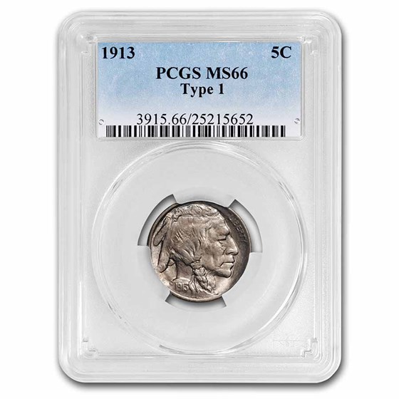 1913 Buffalo Nickel Type-I MS-66 PCGS 1913 Buffalo Nickel Type-I MS-66 PCGS