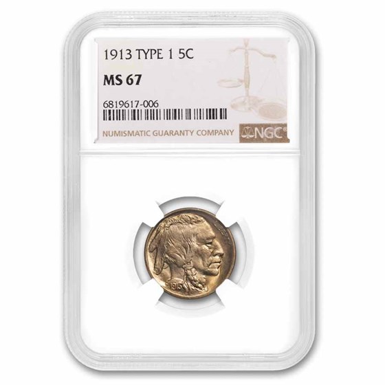 1913 Buffalo Nickel Type-I MS-67 NGC 1913 Buffalo Nickel Type-I MS-67 NGC