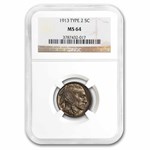1913 Buffalo Nickel Type-II MS-64 NGC