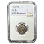 1913 Buffalo Nickel Type-II MS-66 NGC