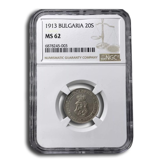 1913 Bulgaria 20 Stotinki MS-62 NGC 1913 Bulgaria 20 Stotinki MS-62 NGC