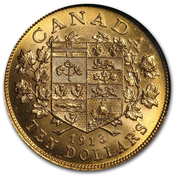 1913 Canada Gold $10 BU (Box & COA) 1913 Canada Gold $10 BU (Box & COA)