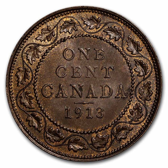 1913 Canada Large Cent George V AU 1913 Canada Large Cent George V AU