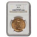 1913-D $20 St Gaudens Gold Double Eagle MS-63 NGC