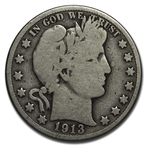 1913-D Barber Half Dollar Good 1913-D Barber Half Dollar Good