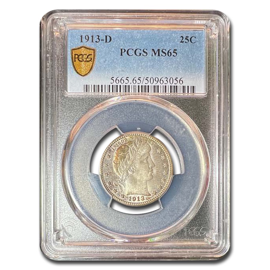 1913-D Barber Quarter MS-65 PCGS