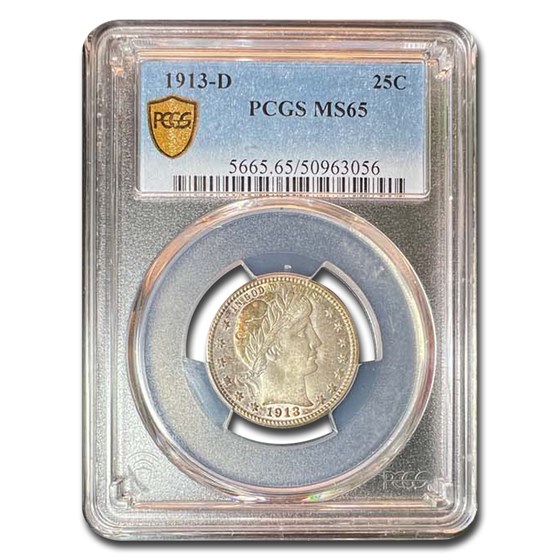 1913-D Barber Quarter MS-65 PCGS 1913-D Barber Quarter MS-65 PCGS