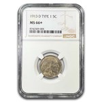 1913-D Buffalo Nickel MS-66+ NGC (Type I)