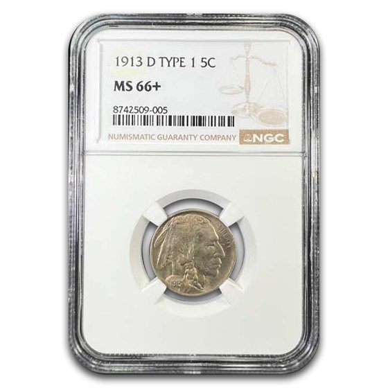 1913-D Buffalo Nickel MS-66+ NGC (Type I)