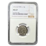 1913-D Buffalo Nickel Type-I MS-67 NGC