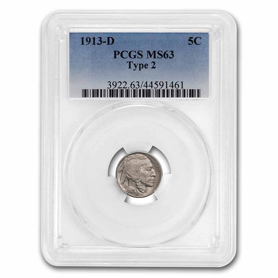 1913-D Buffalo Nickel Type-II MS-63 PCGS