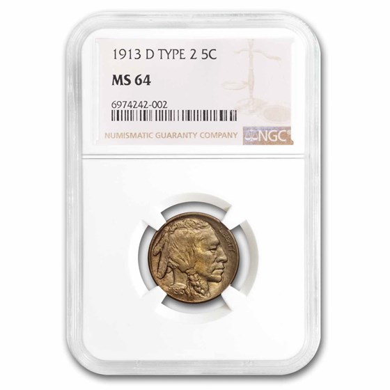 1913-D Buffalo Nickel Type-II MS-64 NGC