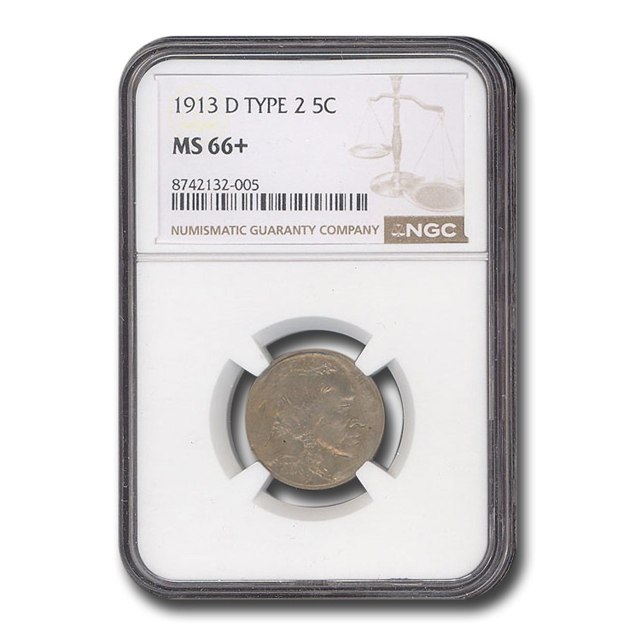 1913-D Buffalo Nickel Type-II MS-66+ NGC