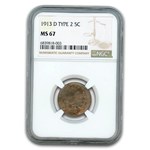 1913-D Buffalo Nickel Type-II MS-67 NGC