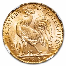 Buy 1913 France Gold 20 Francs Rooster MS-64 NGC | APMEX