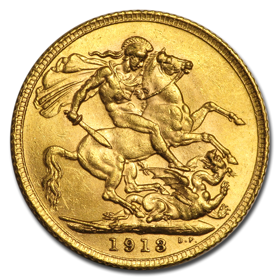 Buy 1913 Great Britain Gold Sovereign V BU Coin Online