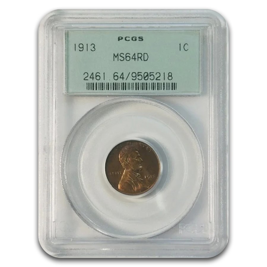 1913 Lincoln Cent MS-64 PCGS (Red)