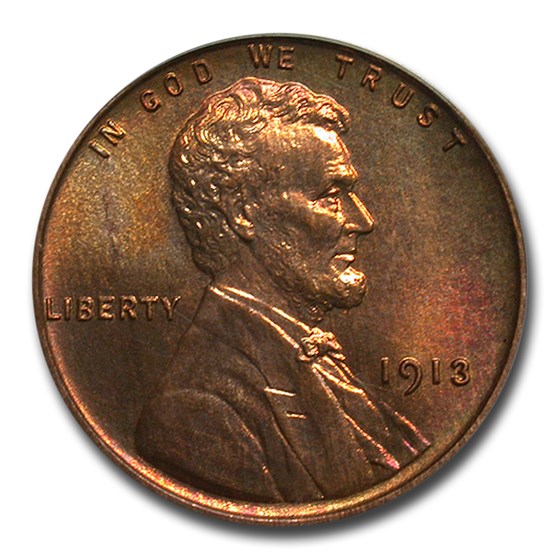 1913 Lincoln Cent PR-64 PCGS CAC (Red/Brown) 1913 Lincoln Cent PR-64 PCGS CAC (Red/Brown)