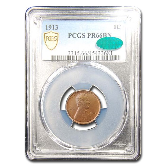 1913 Lincoln Cent PR-66 PCGS CAC (Brown) 1913 Lincoln Cent PR-66 PCGS CAC (Brown)
