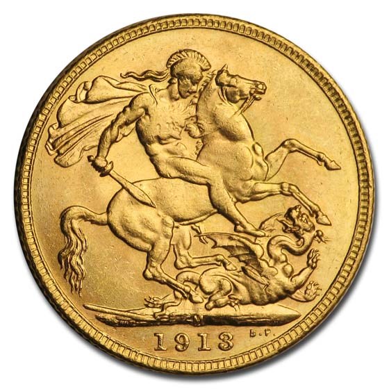 1913-M Australia Gold Sovereign George V BU