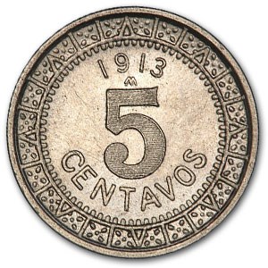 1913 Mexico 5 Centavos Nickel BU KM#421 1913 Mexico 5 Centavos Nickel BU KM#421