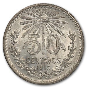 1913 Mexico Silver 50 Centavos BU 1913 Mexico Silver 50 Centavos BU