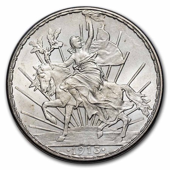 1913 Mexico Silver Peso Caballito BU