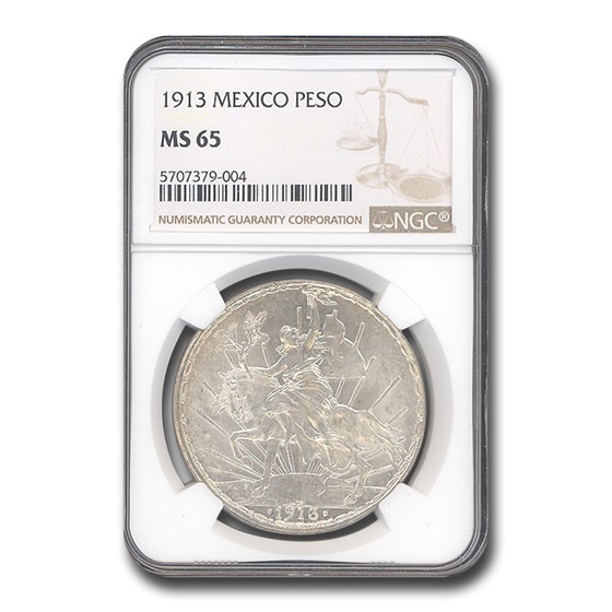 1913 Mexico Silver Peso MS-65 NGC