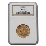 1913-S $10 Indian Gold Eagle AU-55 NGC