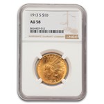 1913-S $10 Indian Gold Eagle AU-58 NGC
