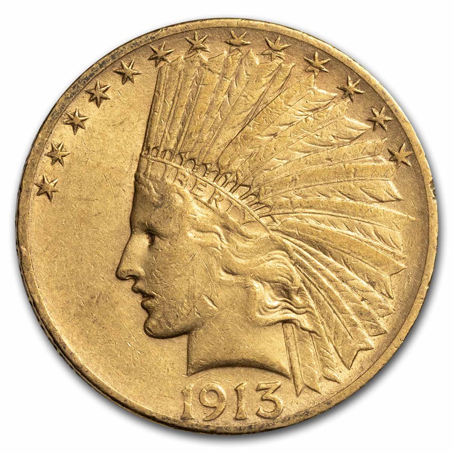 1913-S $10 Indian Gold Eagle AU