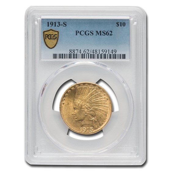 1913-S $10 Indian Gold Eagle MS-62 PCGS 1913-S $10 Indian Gold Eagle MS-62 PCGS