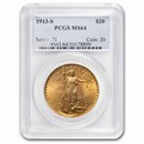 1913-S $20 St Gaudens Gold Double Eagle MS-64 PCGS