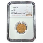 1913-S $5 Indian Gold Half Eagle AU-55 NGC