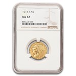 1913-S $5 Indian Gold Half Eagle MS-62 NGC