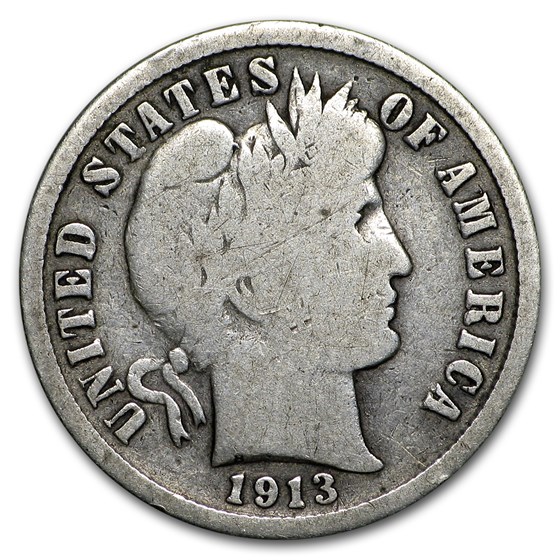 1913-S Barber Dime VG 1913-S Barber Dime VG
