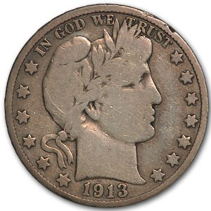 1913-S Barber Half Dollar VG 1913-S Barber Half Dollar VG