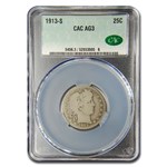 1913-S Barber Quarter AG-03 CACG