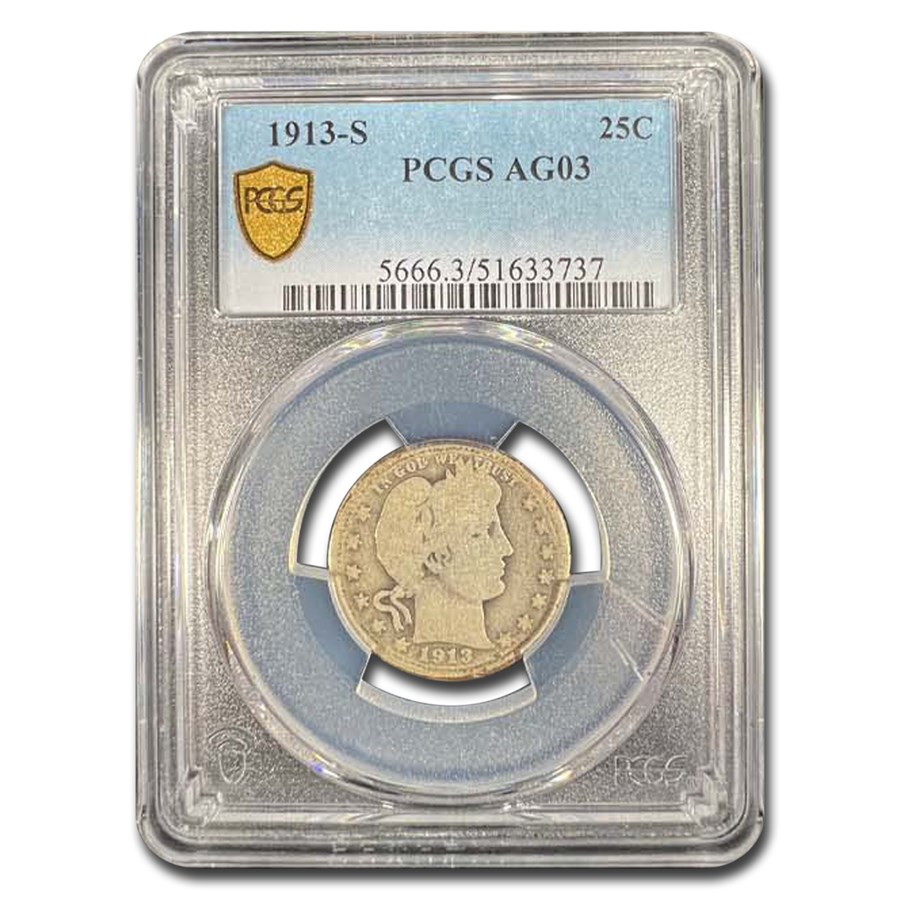 1913-S Barber Quarter AG-03 PCGS